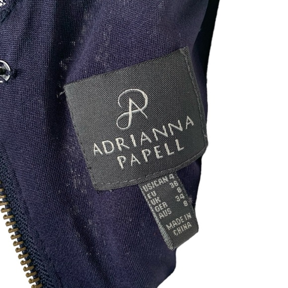 Adrianna Papell Navy Lace Sheath Dress | Size 4 - Picture 11 of 14